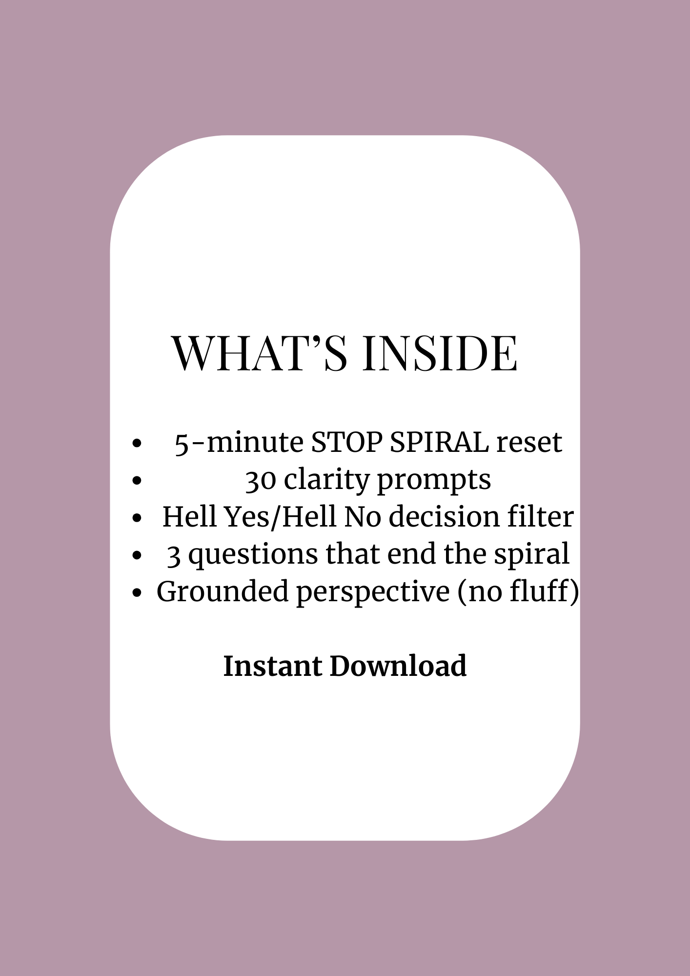 STOP SPIRALLING - The Clarity Kit for Overthinkers